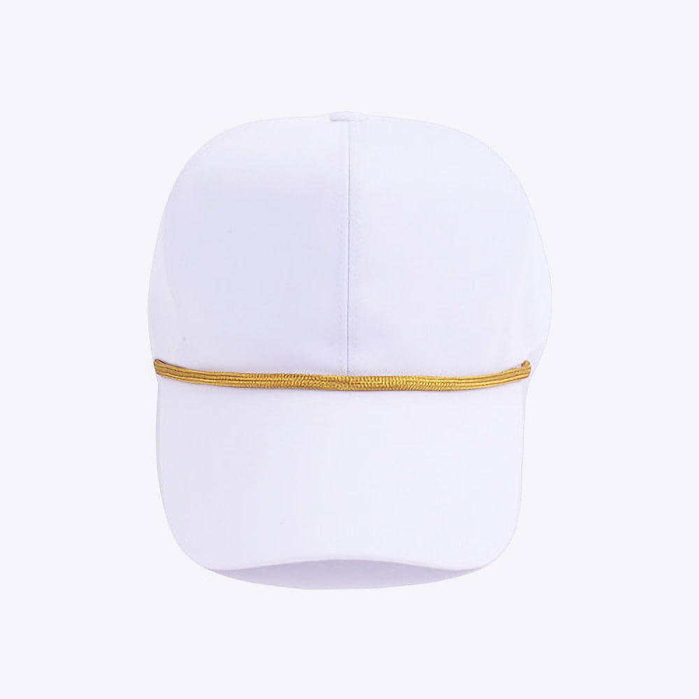 군인 체육 모자 / 흰색 금 띠 모자