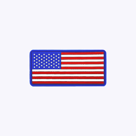 파란 테두리 미국 국기 PVC / 패치