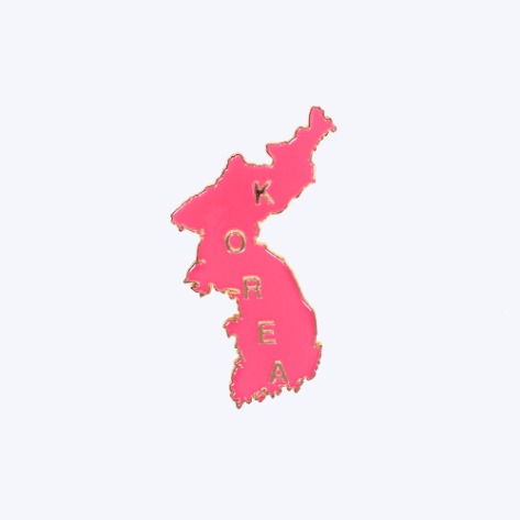 군인 뱃지 / KOREA 지도 뱃지 - 분홍