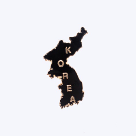 군인 뱃지 / KOREA 지도 뱃지 - 검정