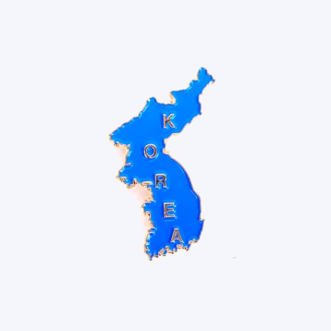 군인 뱃지 / KOREA 지도 뱃지 - 파랑