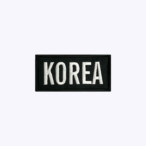군인 패치 / KOREA 검정+흰색 BW105